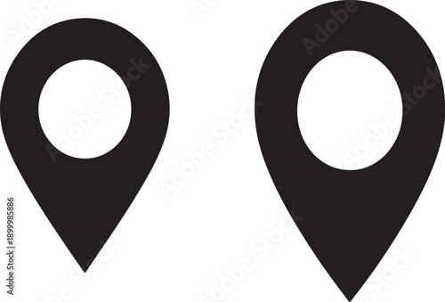 Geolocation Pin Icons Vector Illustration, Map Marker Flat Design