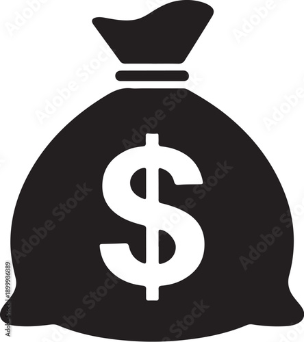 Money Bag With Dollar Sign, Finance Concept, Flat Design Vector Illustration