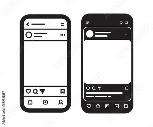 Mobile Phone Post Template Mockup Vector eps 10