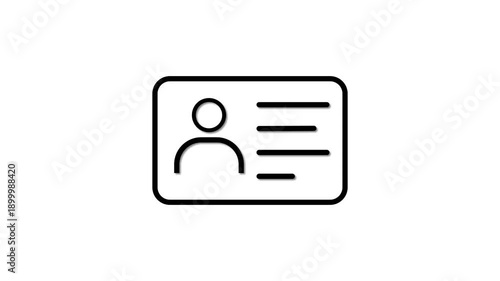 Id card icon with a person on background for identification purposes with user profile.Id card icon employee badge, driver license and staff identification concept.