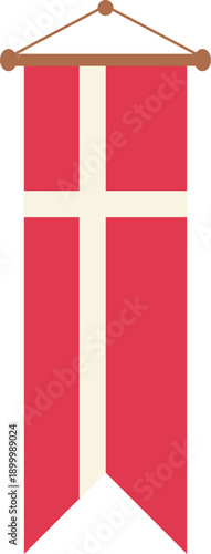 Danish Flag Banner Illustration vector shape