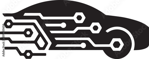 modern AI-Powered Auto Repair Icon silhouette