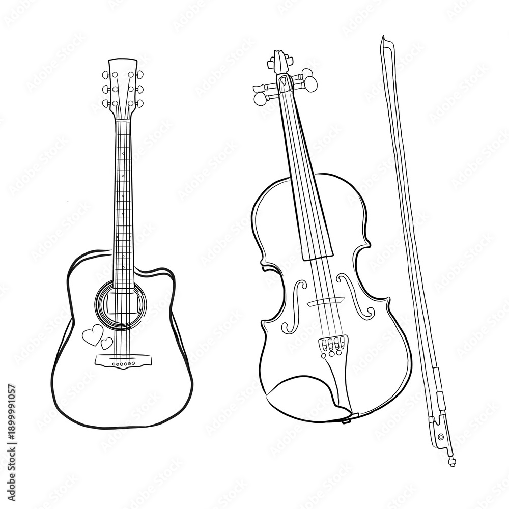 Fototapeta premium acoustic guitar isolated on white