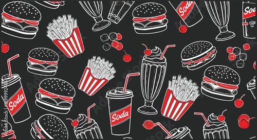 Bold Fast Food Pattern Design