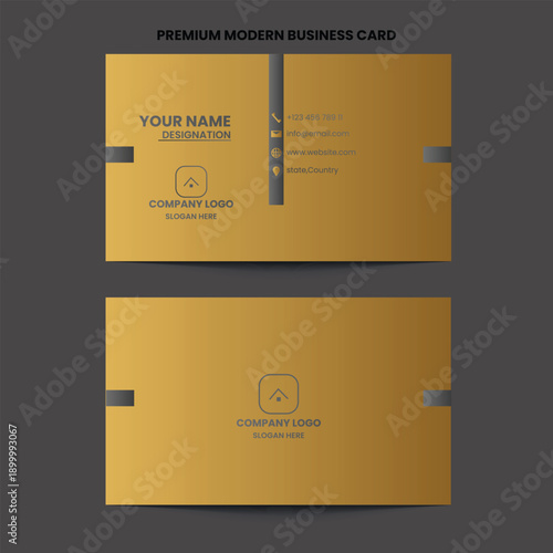 Premium elegant black gold business card