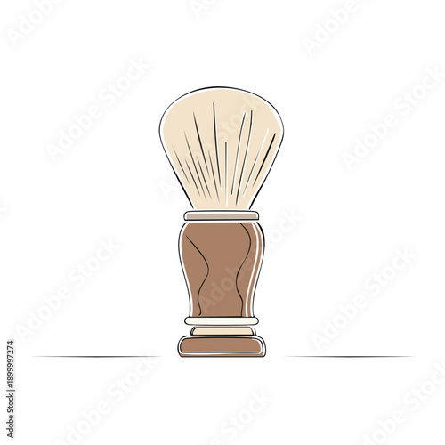 Classic Shaving Brush with Light Brown Handle and Beige Bristles