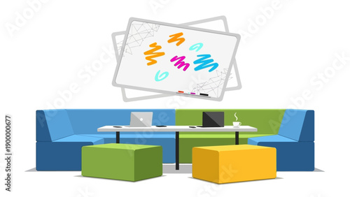 Colorful Office Furniture and Cubicles.