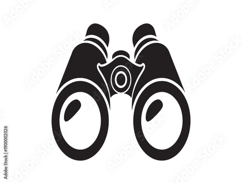 Minimalist binoculars icon in black and white