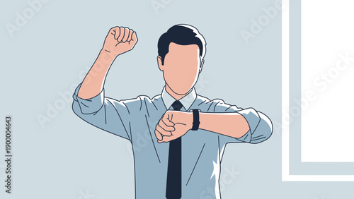 Man Celebrating Success with Fist Pump Gesture.