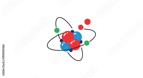 Atom Structure with Electrons Orbiting Nucleus.