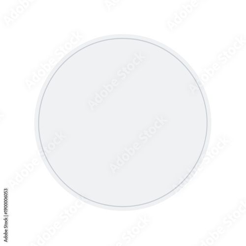 Blank White Circle with Subtle Outline Perfect for Design Elements and Copy Space