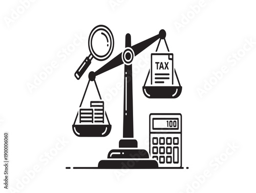 Tax calculation and audit concept vector illustration