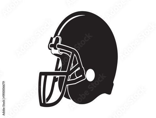 Black football helmet vector illustration