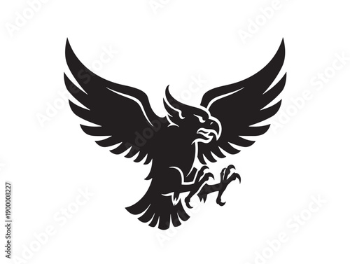 Eagle logo vector design with outstretched wings