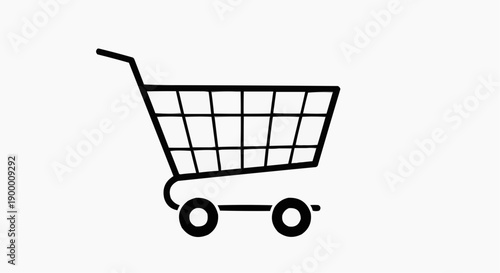 Simple black shopping cart icon with grid pattern on white background symbolizing e commerce and retail