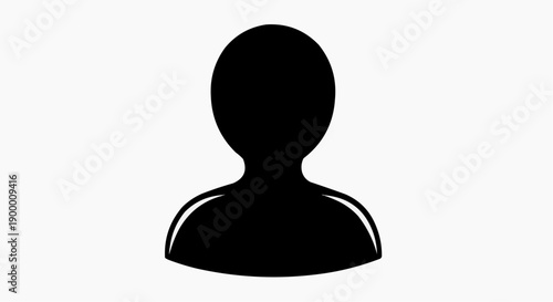 Black silhouette of a person's head and shoulders on a white background