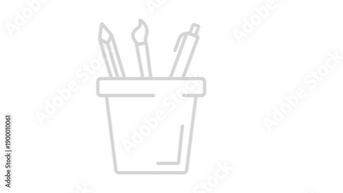 School items animation icon. symbol for mobile concept and web design. 