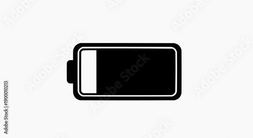Low battery icon simple black and white design minimalistic style low power indicator battery level symbol monochrome vector graphic