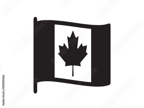 Waving canadian flag with bold maple leaf design