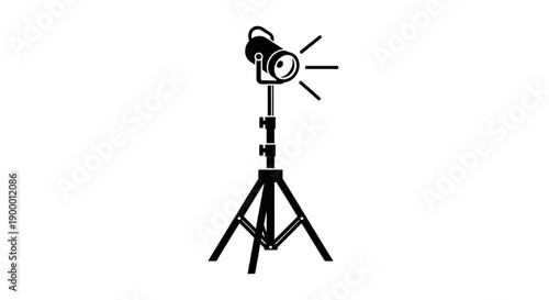 Photography Studio Light on Tripod Equipment on Isolated White Background
