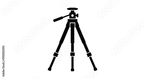 Photography Tripod Icon for Camera Support on Isolated White Background