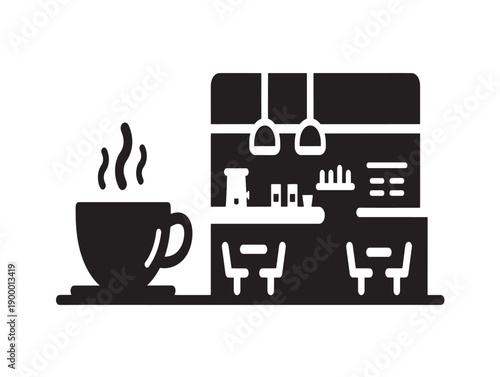 Minimalist coffee and kitchen appliances illustration