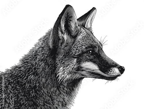 fox isolated on white background