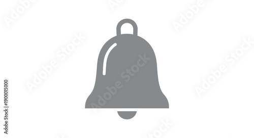 Gray metal bell icon symbol.