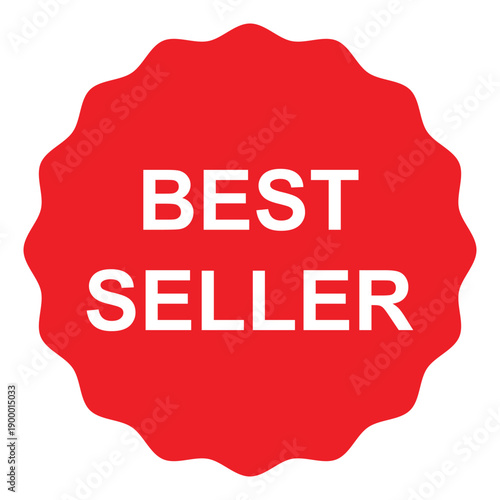 best seller sticker label icon vector