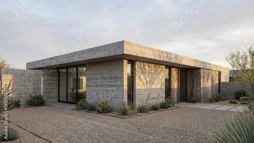 Modern Architectural House in Desert Landscape
