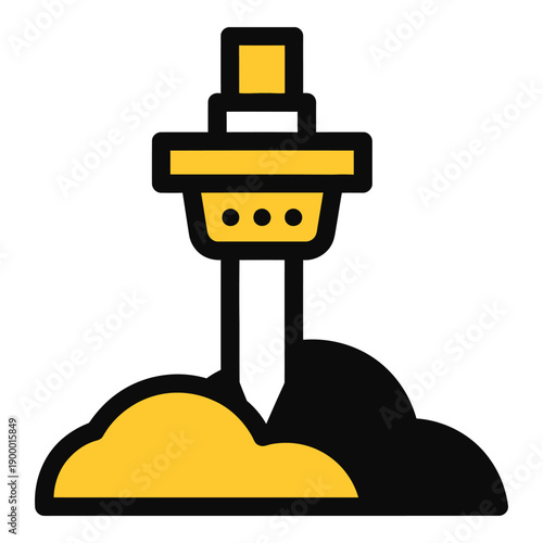 Vector art of drilling rig icon symbolizing construction or resource extraction