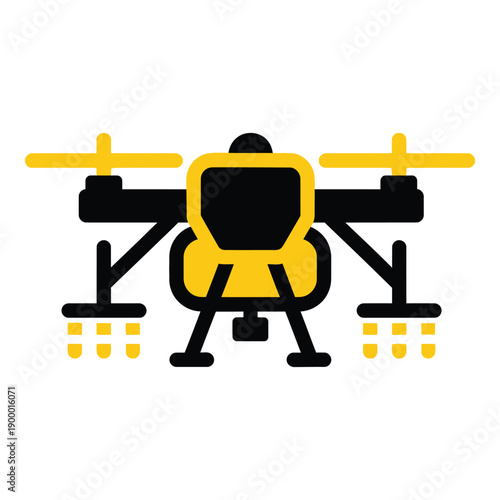 Vector art of agricultural drone for spraying pesticides and fertilizers