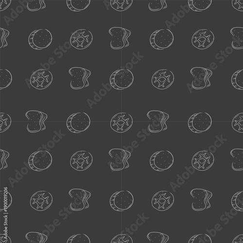 breads seamless pattern background in doodle style