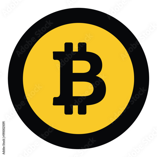 Vector art of bitcoin cryptocurrency symbol