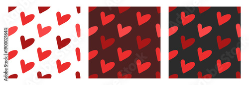 Hearts seamless pattern. Vector cartoon background.