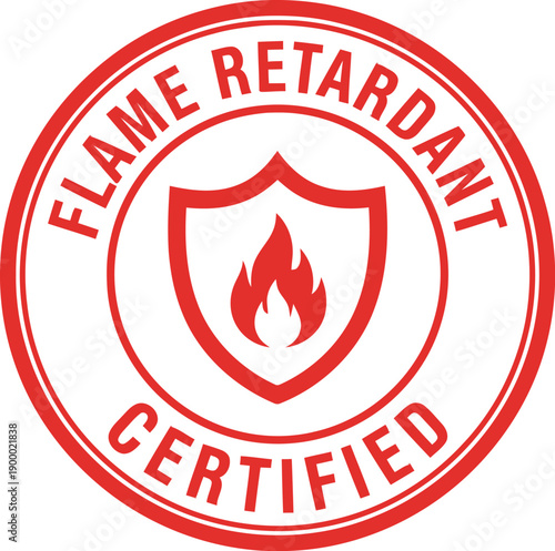 Flame Retardant Certified Badge Icon for Fire Safety Compliance