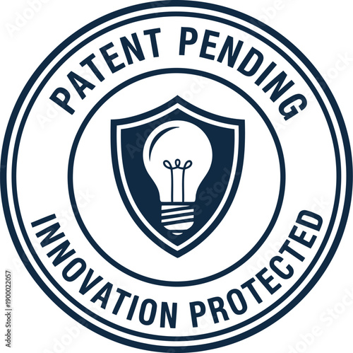 фотографія Patent Pending Badge with Shield and Light Bulb for Innovation Protection