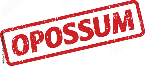 Rustic red OPOSSUM textured rubber stamp perfect for North American wildlife and nocturnal animal themes