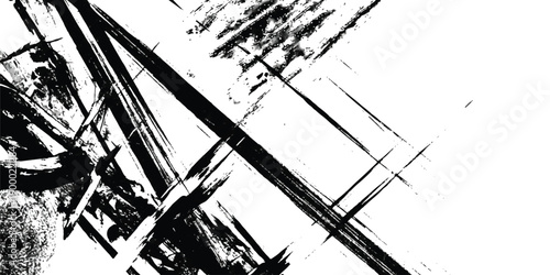 A dynamic abstract black and white grunge background texture with expressive brush strokes