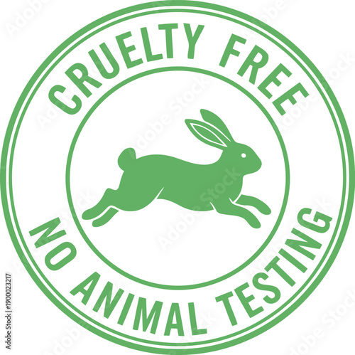 Cruelty Free No Animal Testing Green Rabbit Certification Badge