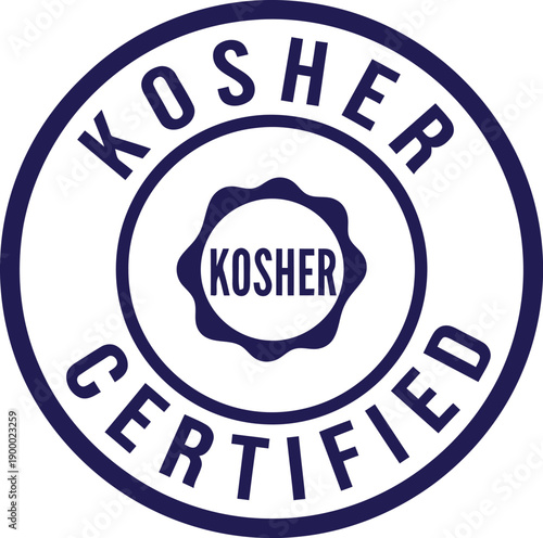 Kosher Certified Stamp Badge Vector for Food Packaging and Labels