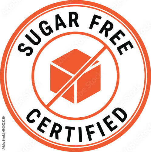 Sugar Free Certified Badge Icon for Healthy Food Packaging