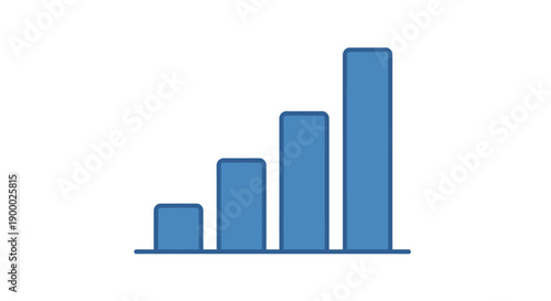 Blue Bar Graph Business Statistics Chart.