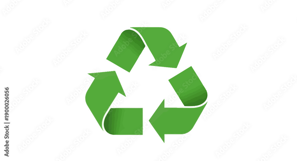 Fototapeta premium Green recycling symbol with arrows.