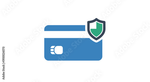 Secure credit card with shield icon.