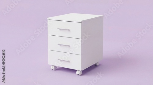 Wallpaper Mural Modern white filing cabinet with three drawers on wheels Torontodigital.ca