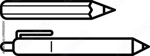  a pencil and a modern writing pen