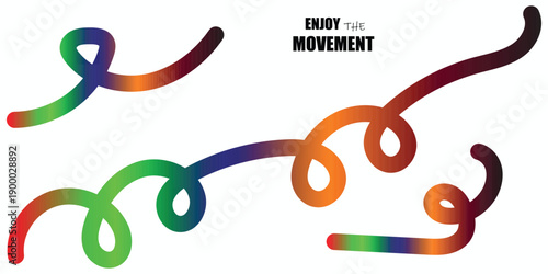 Colorful vector illustration of a Abstract Gradient Line Patterns on a white background