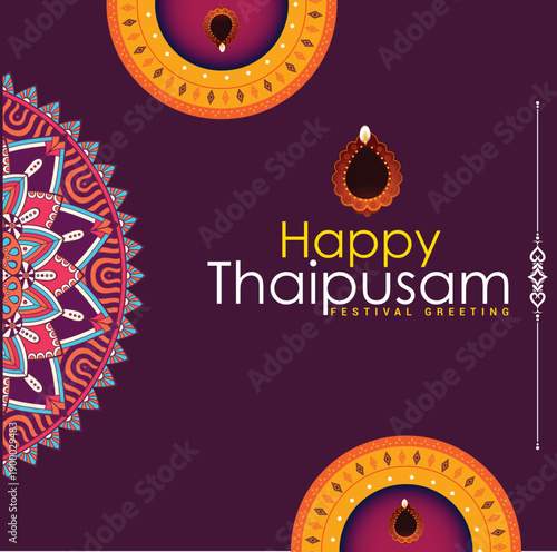 Happy Thaipusam Festival Greeting Illustration