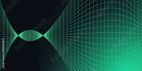 Technology digital futuristic internet network connection black green background, blue abstract cyber information communication, Ai big data science, innovation future tech line illustration vector 3d